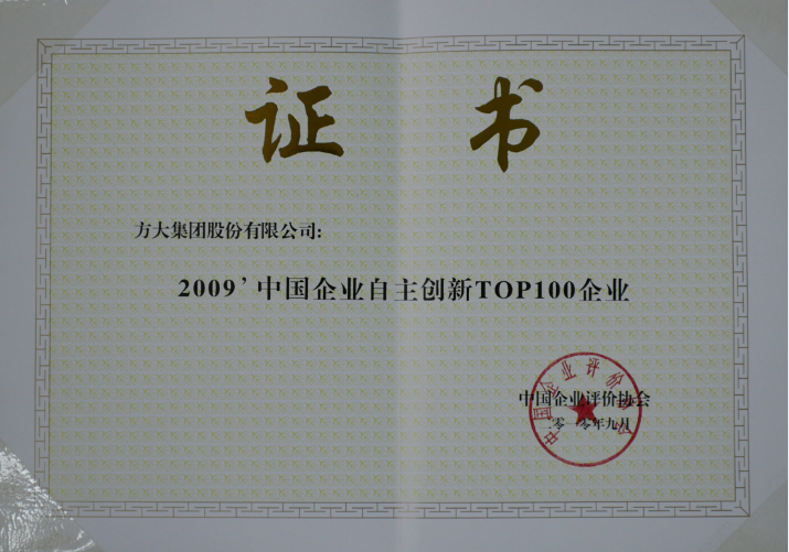 2010 中國企業(yè)自主創(chuàng)新T100企業(yè)